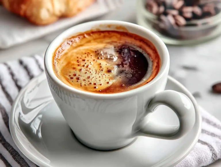 how to make espresso hot cup with crema on kitchen counter