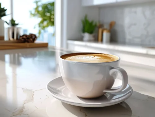 Breve coffee with creamy half-and-half foam served in a cappuccino cup