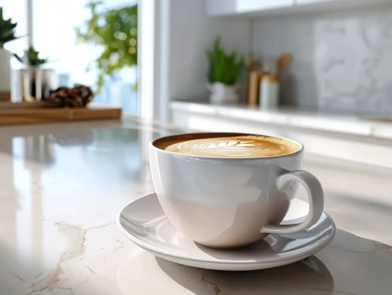 Breve coffee with creamy half-and-half foam served in a cappuccino cup