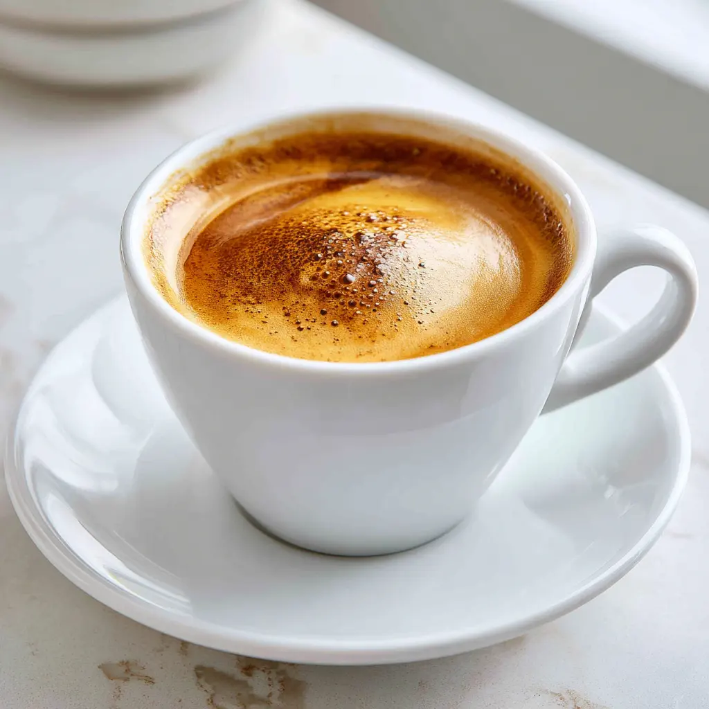 Breve coffee microfoam being spooned on top