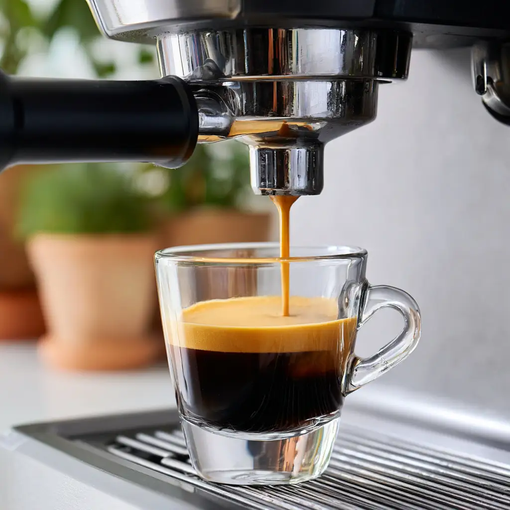 Pulling a fresh espresso shot