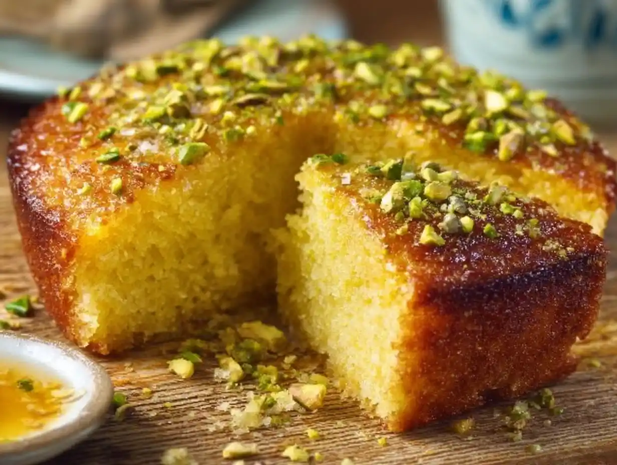 Delicious gluten free cake topped with fresh berries on a white plate