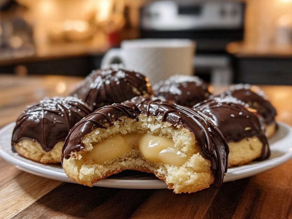 Boston Cream Pie Cookie Bites ready for serving