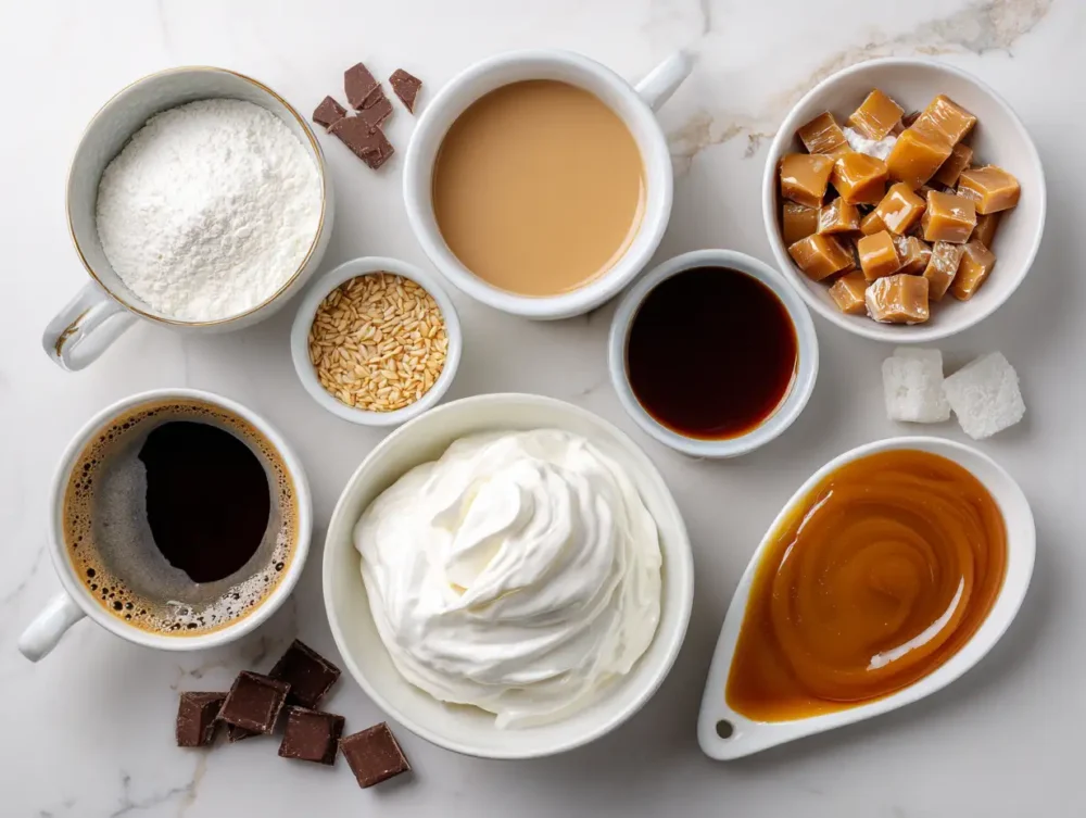 Caramel Brulee Latte ingredients