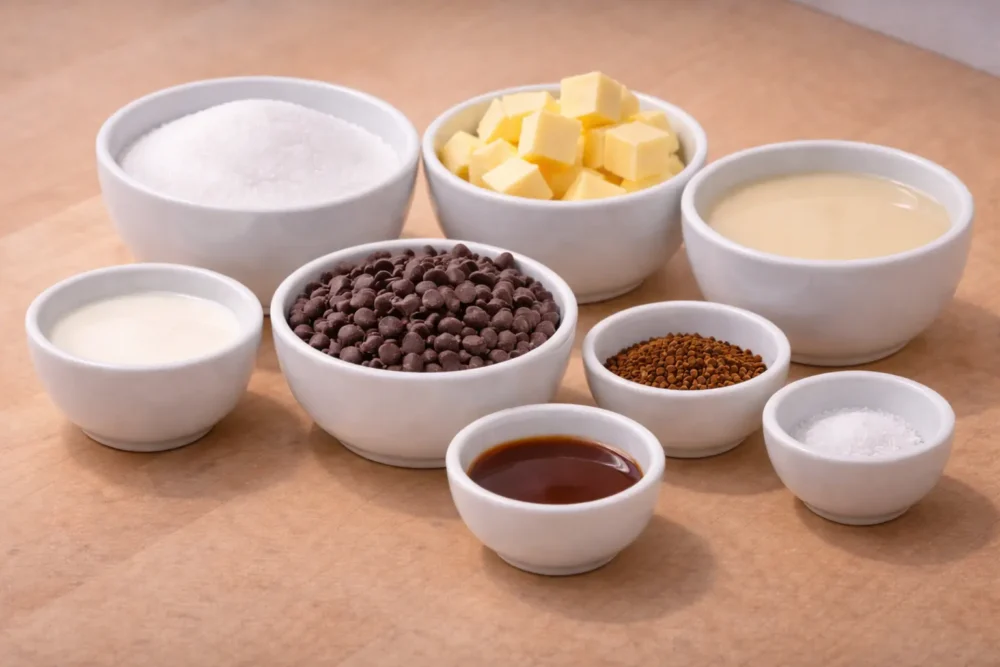 Caramel Coffee Fudge ingredients