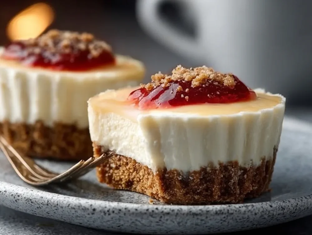 Enjoying delectable Healthy Cheesecake Cups after a delicious meal!