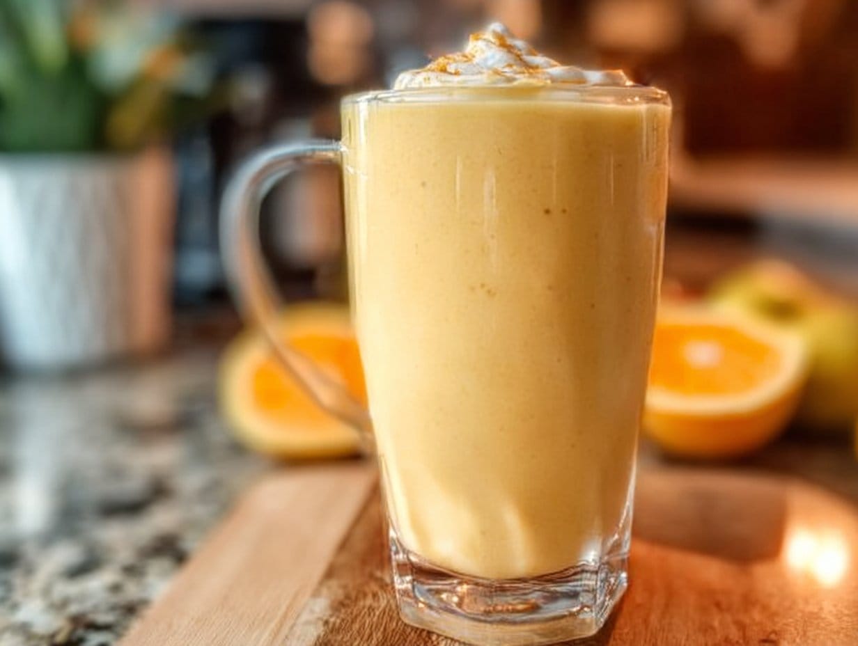 A refreshing 4-Ingredient Orange Creamsicle Smoothie served