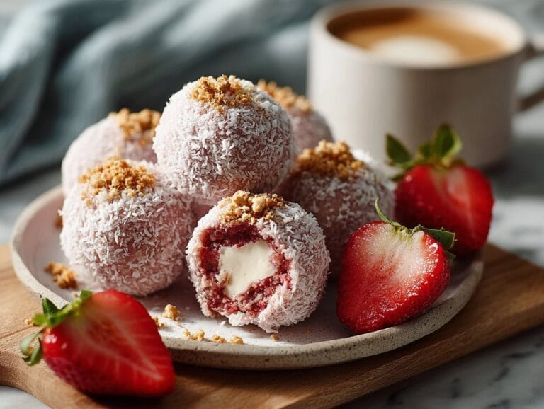 Strawberry Cheesecake Protein Balls - Coffee Recipes