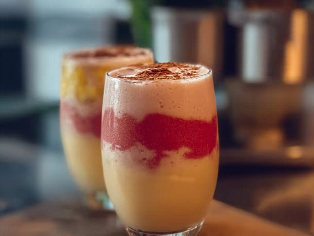 A vibrant bowl of Tropical Smoothies with fresh fruits and a sprinkle of chia seeds.