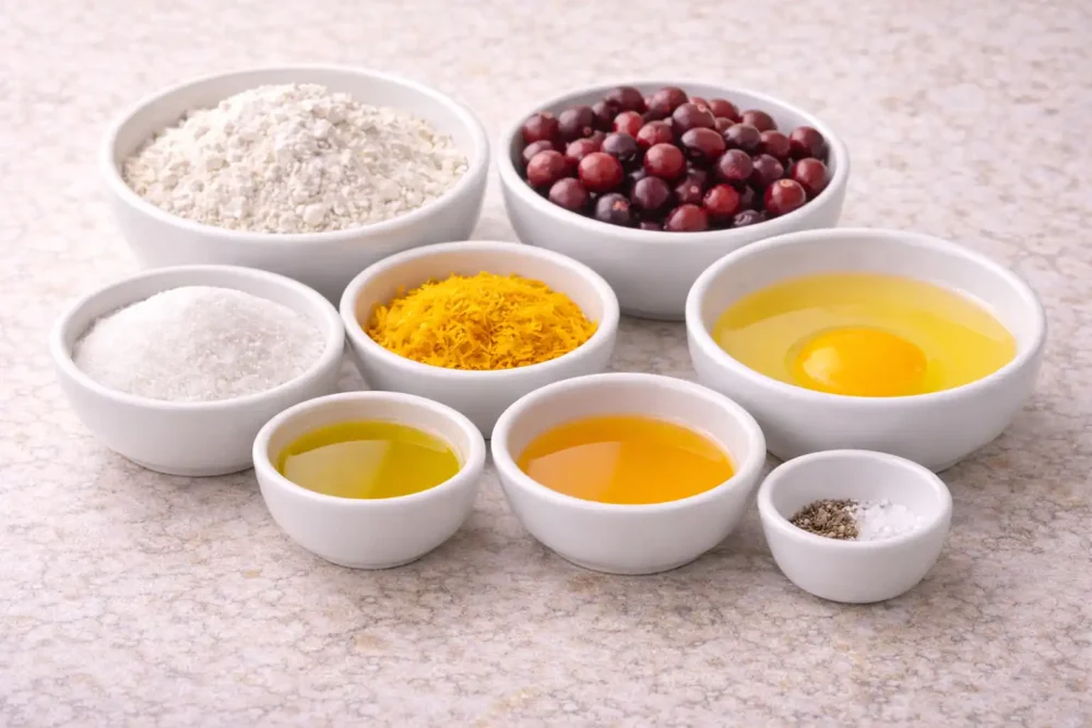 Orange Cranberry Muffins ingredients