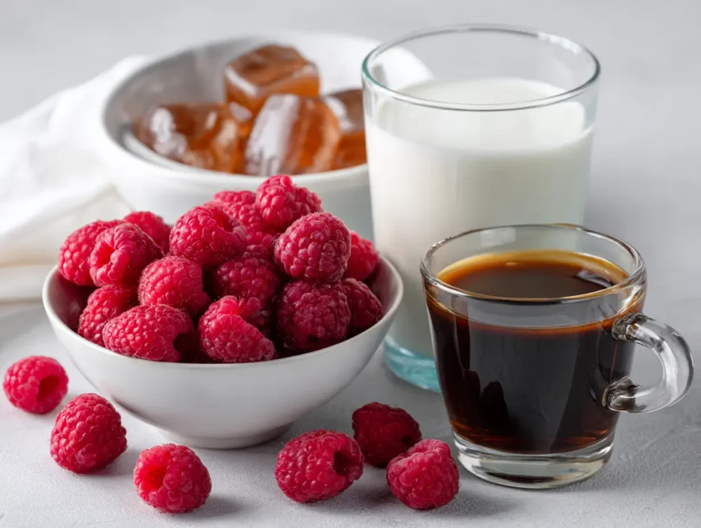 Raspberry Iced Latte ingredients