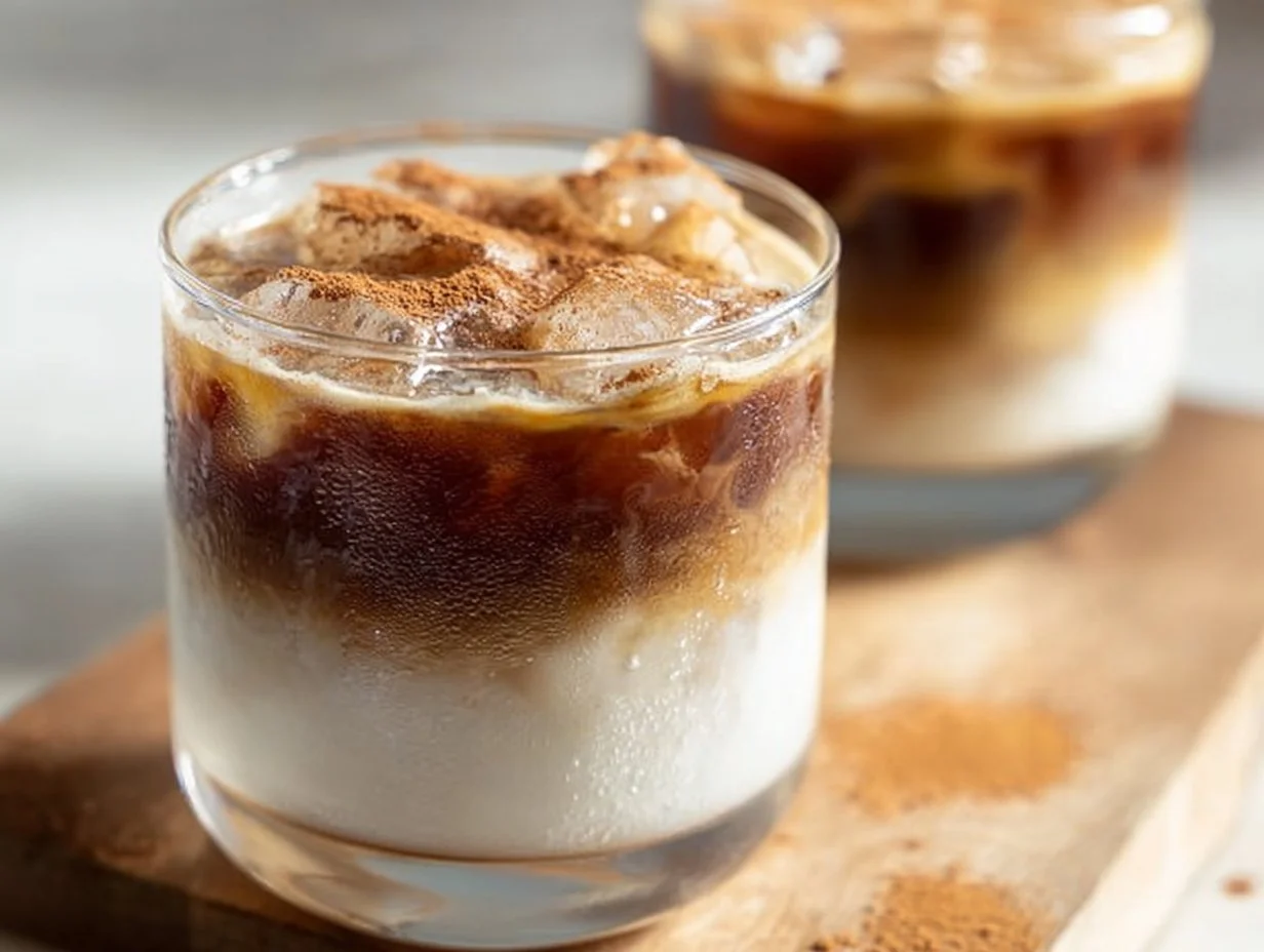 Delicious Apple Crisp Macchiato in a warm cup with apple garnish