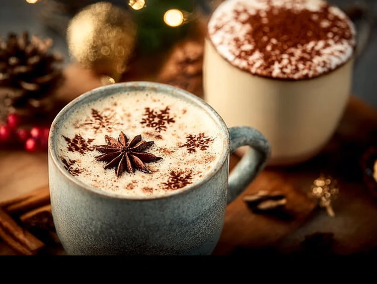 A festive Christmas Chai Latte topped with cinnamon and whipped cream