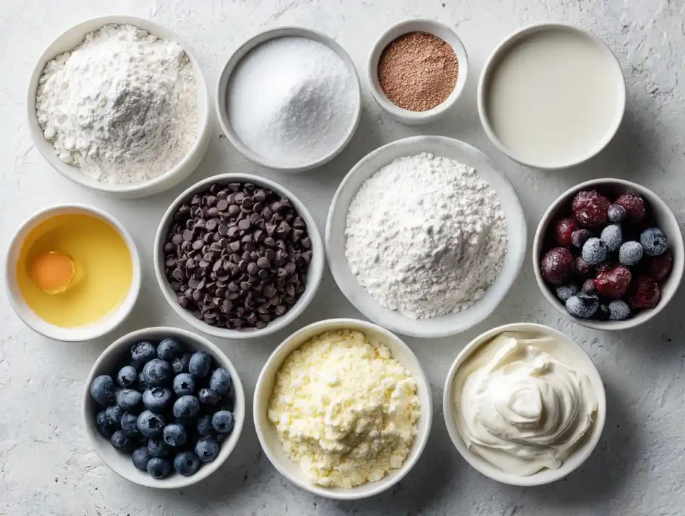 ingredients for First Snow Lava Angel Cake