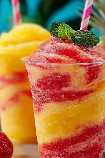 Pineapple Strawberry Swirled Slushies - Coffee Recipes