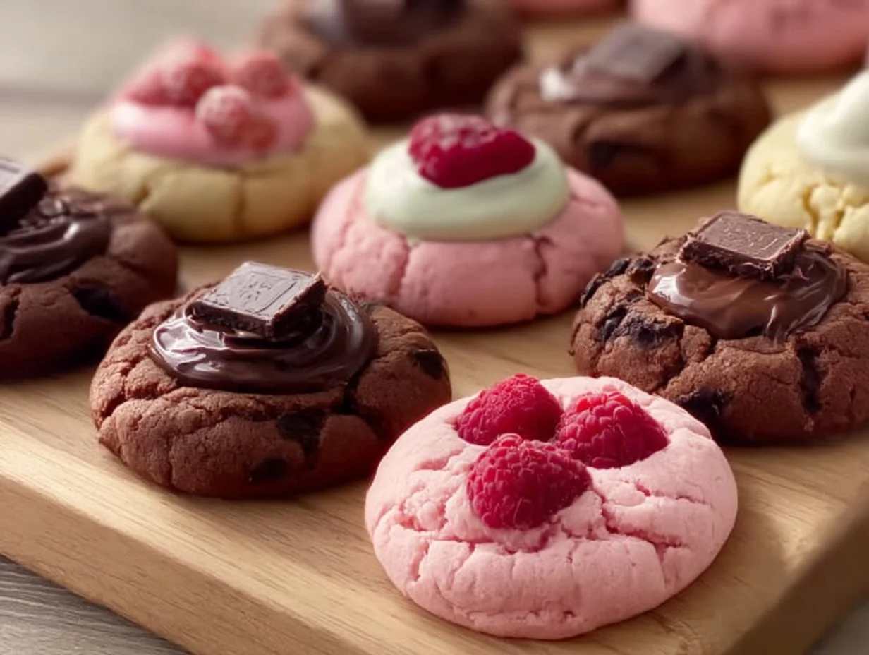 Valentine Ganache Cookies with rich chocolate ganache on top