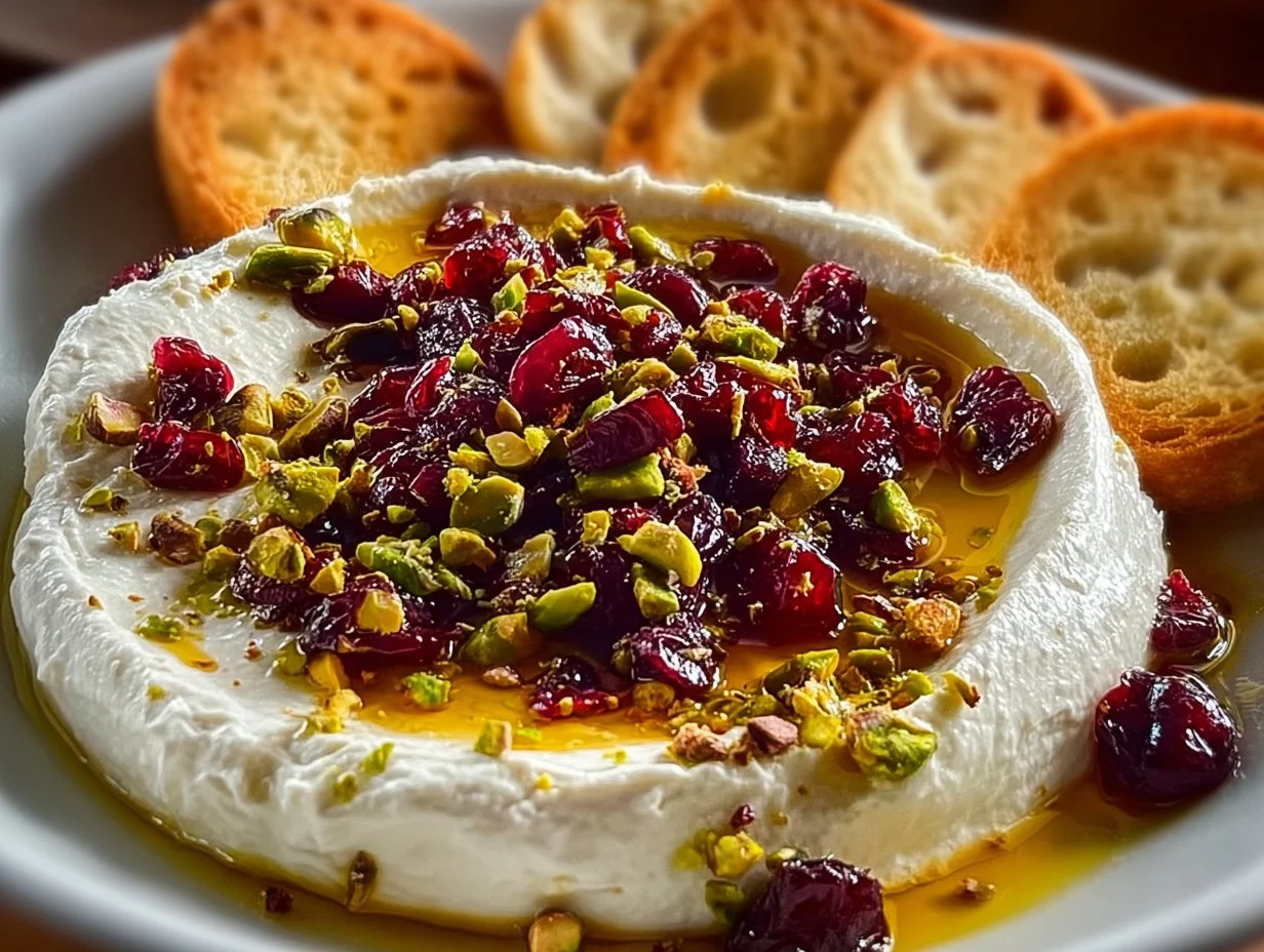 Bowl of creamy whipped feta dip served with fresh vegetables and pita bread
