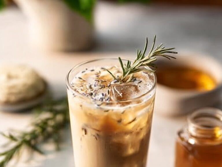 Iced Vanilla Rosemary Latte - Coffee Recipes