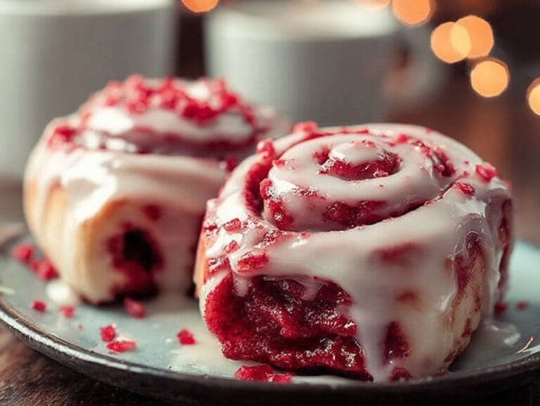 Red Velvet Valentine's Day Cinnamon Rolls - Coffee Recipes