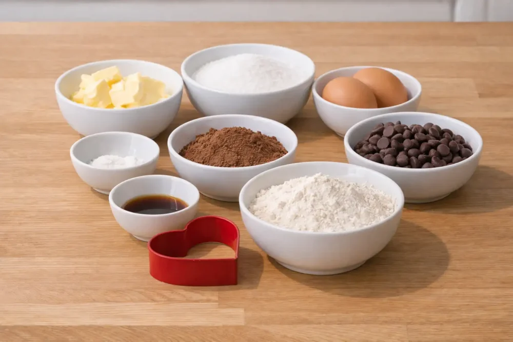 Heart Shaped Brownies ingredients