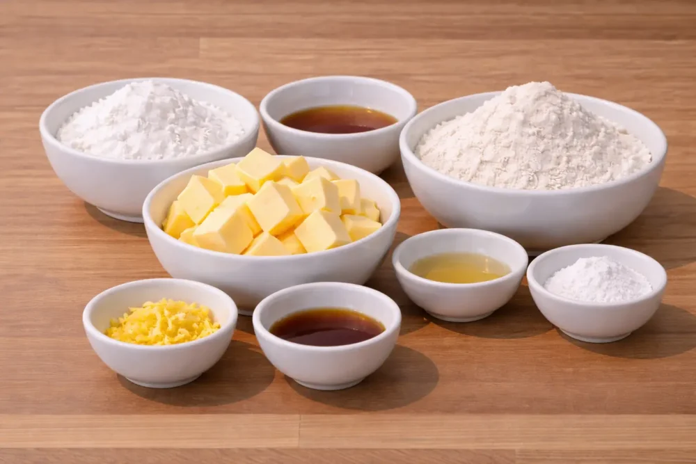 Lemon Cream Snowball Cookies ingredients