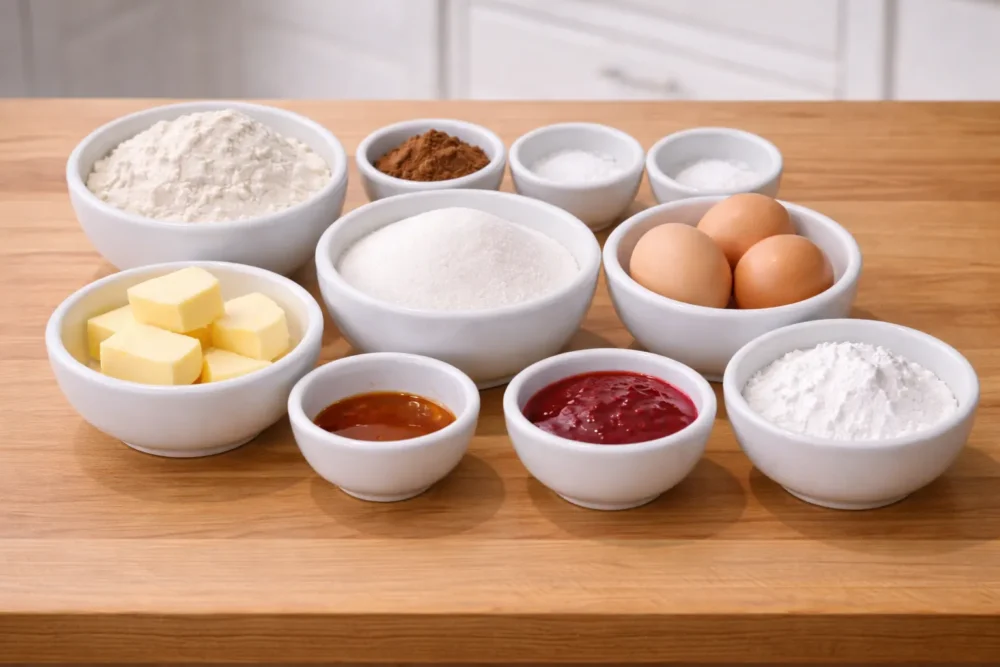 Red Velvet Crinkle Cookies ingredients