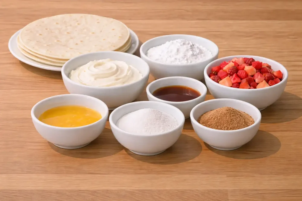 Strawberry Cheesecake Roll Ups ingredients