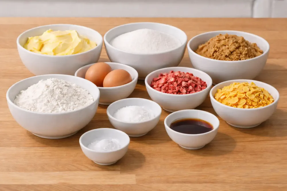 Strawberry Crunch Cookies ingredients