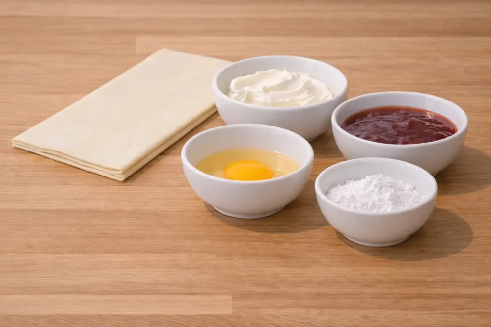 Strawberry Puff Pastry Danishes ingredients