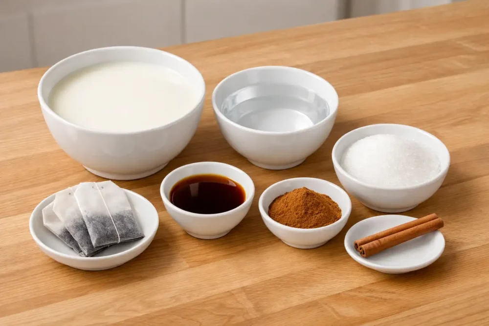 Vanilla Cinnamon Milk Tea ingredients