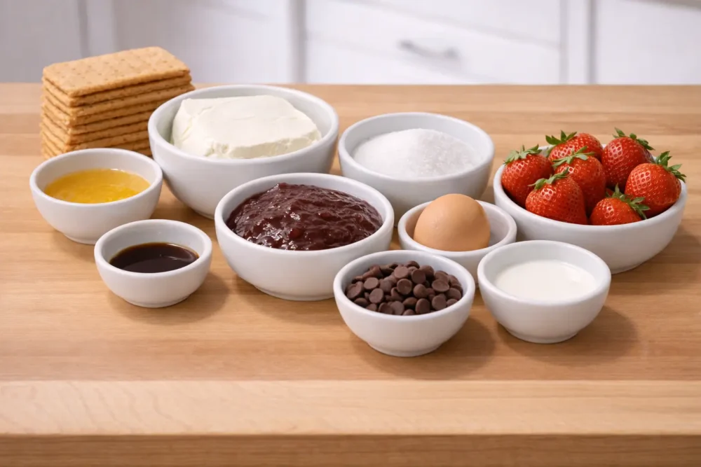 chocolate strawberry cheesecakes ingredients