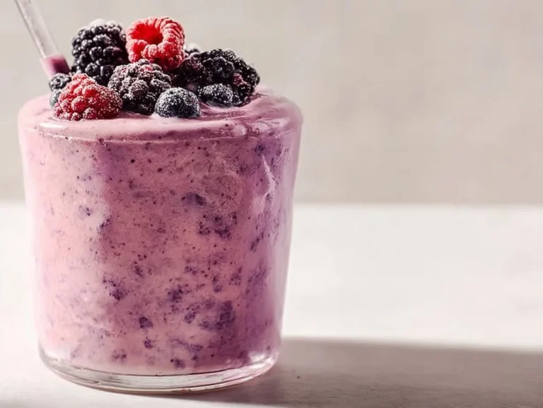 5-ingredient protein smoothie made with fruits and protein powder