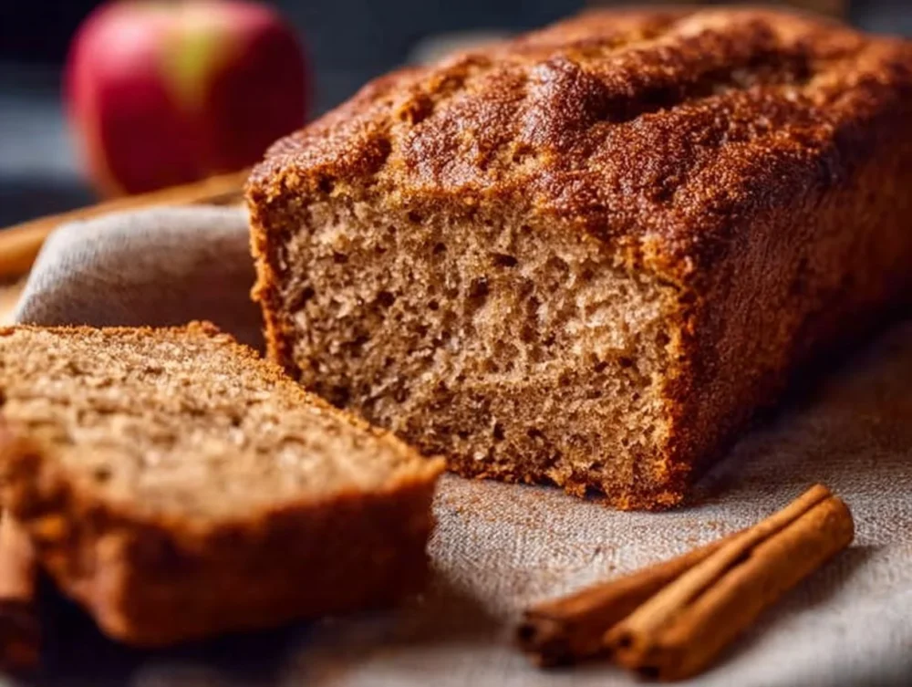 Homemade Cinnamon Applesauce Bread with a warm cinnamon aroma.