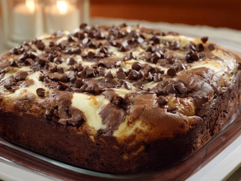 Delicious slice of Earthquake Cake with chocolate, nuts, and cream cheese frosting