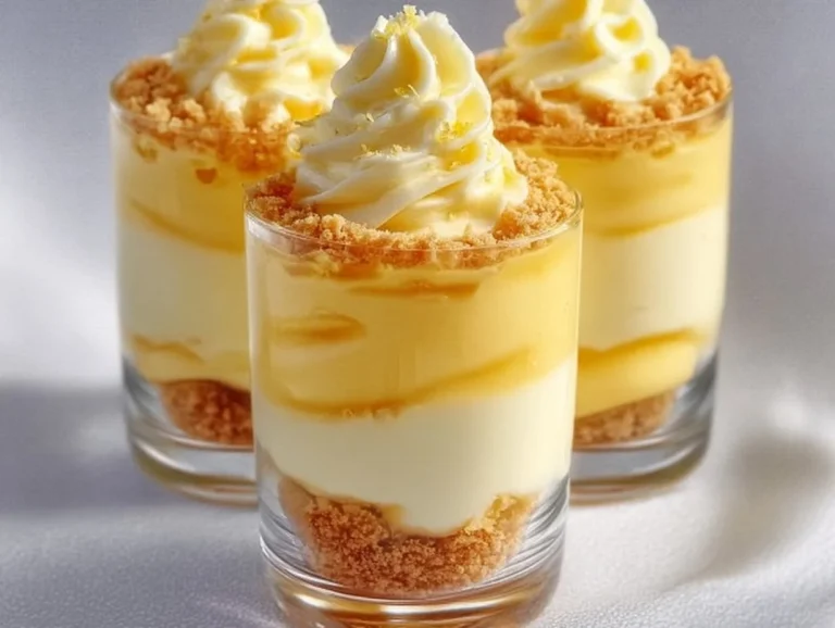 Delicious lemon curd cheesecake dessert cups topped with fresh fruit