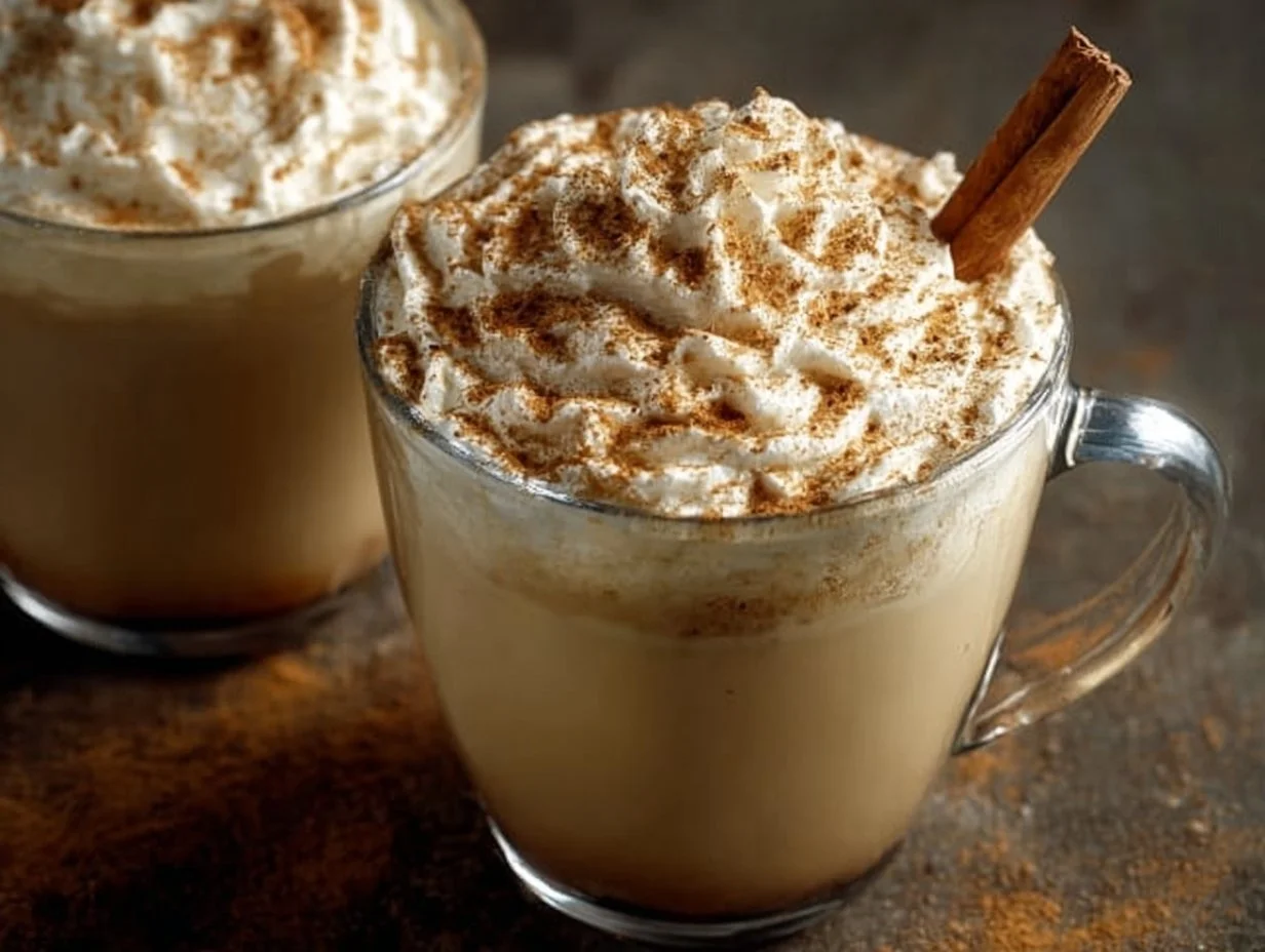 Delicious Vanilla Chai Latte in a cozy cup, topped with creamy froth and spices.
