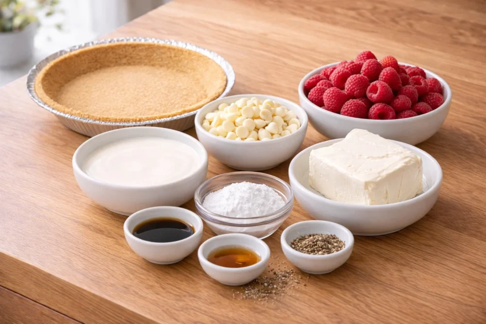 White Chocolate Raspberry Cream Pie