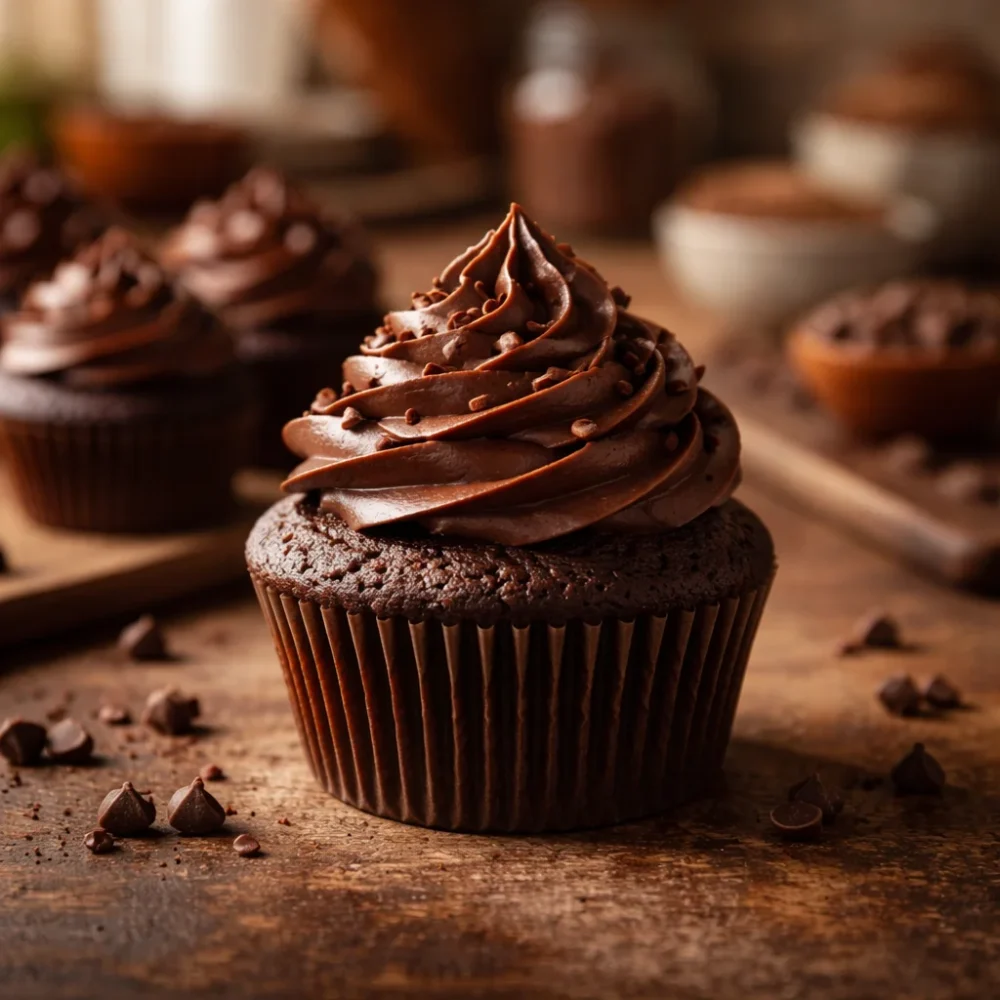 Air Fryer Chocolate Cupcakes
