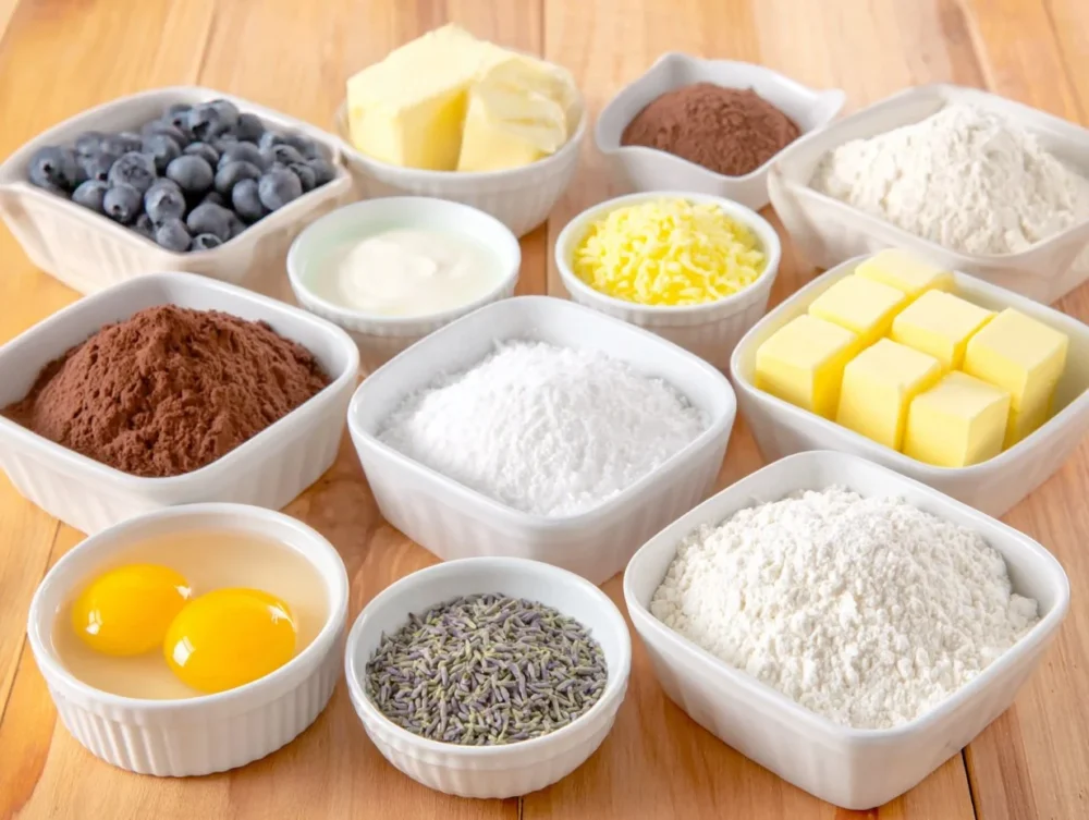 Blueberry Chocolate Lavender Cake