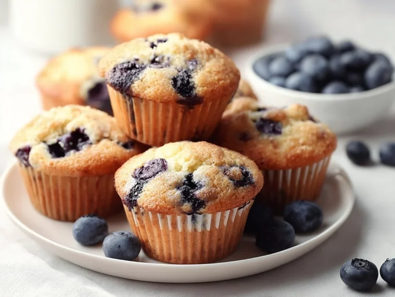 Healthy diabetic blueberry muffins made with wholesome ingredients
