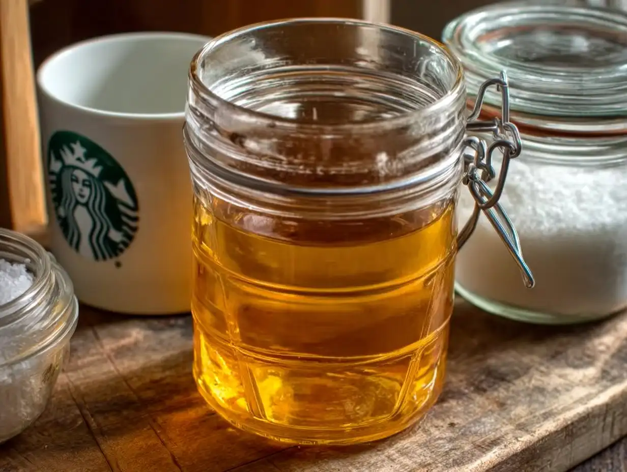Homemade vanilla syrup inspired by Starbucks for coffee and desserts
