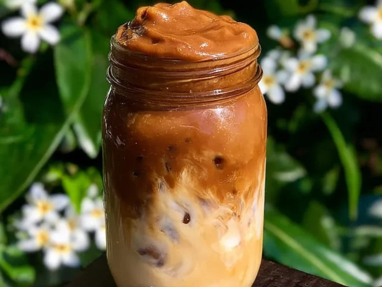 A cup of whipped coffee topped with foam and served with a spoon.