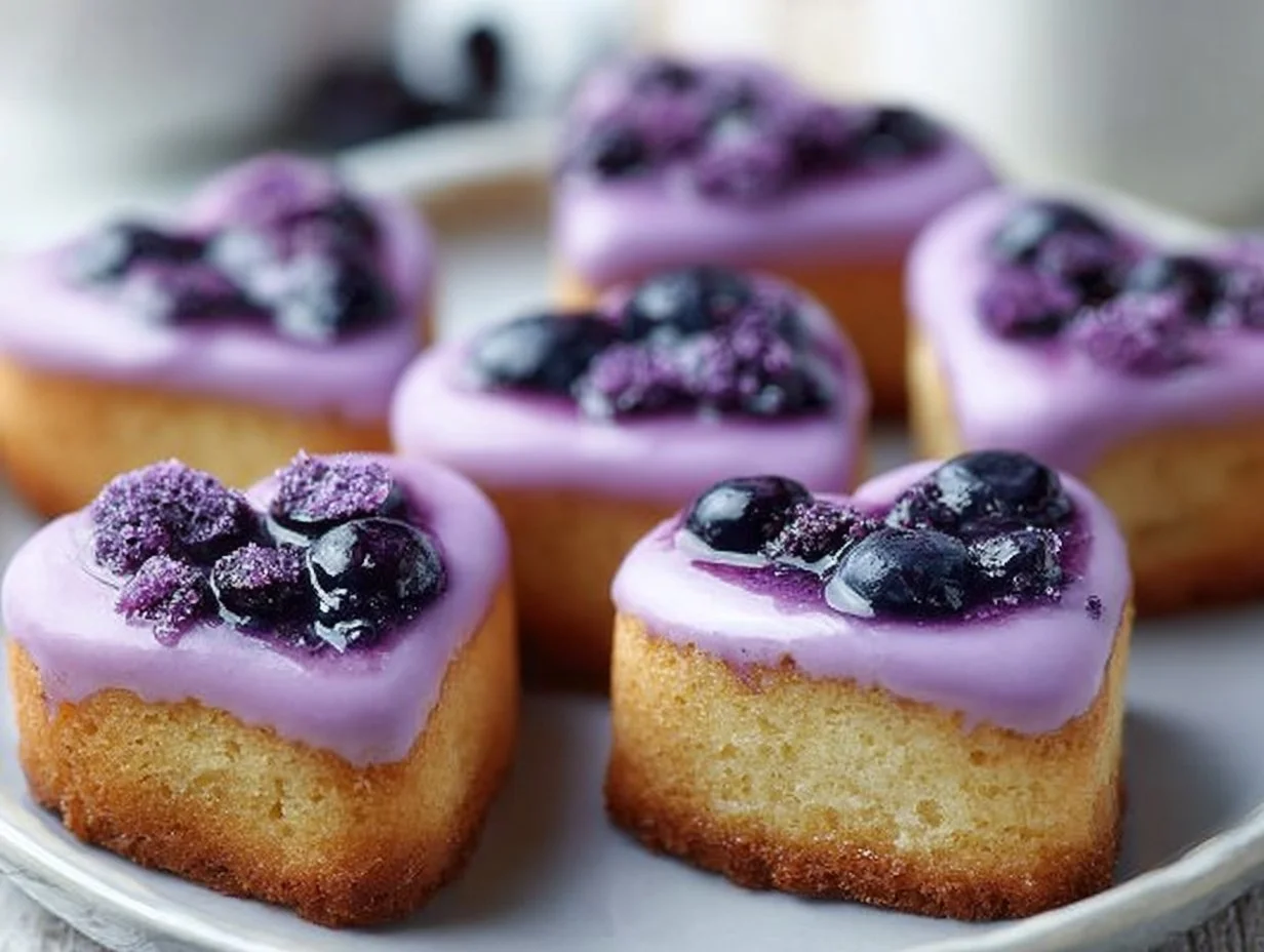 Lavender Blueberry Tea Cakes fresh from the oven, ready to be served with tea