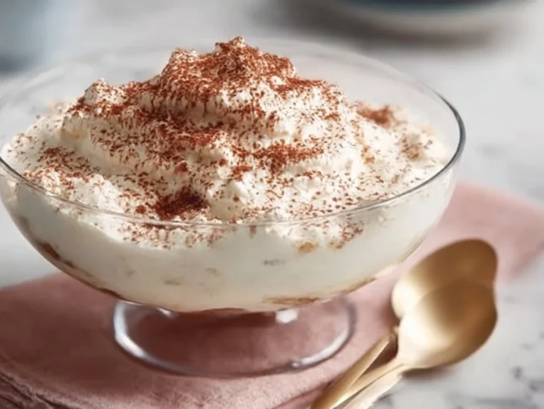 Delicious low-carb tiramisu dessert in a glass with cocoa and coffee layers.