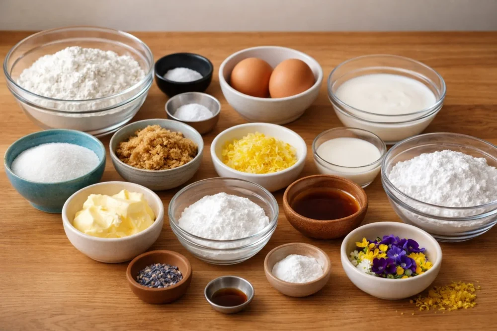 Mini Lemon Cakes With Lavender Glaze