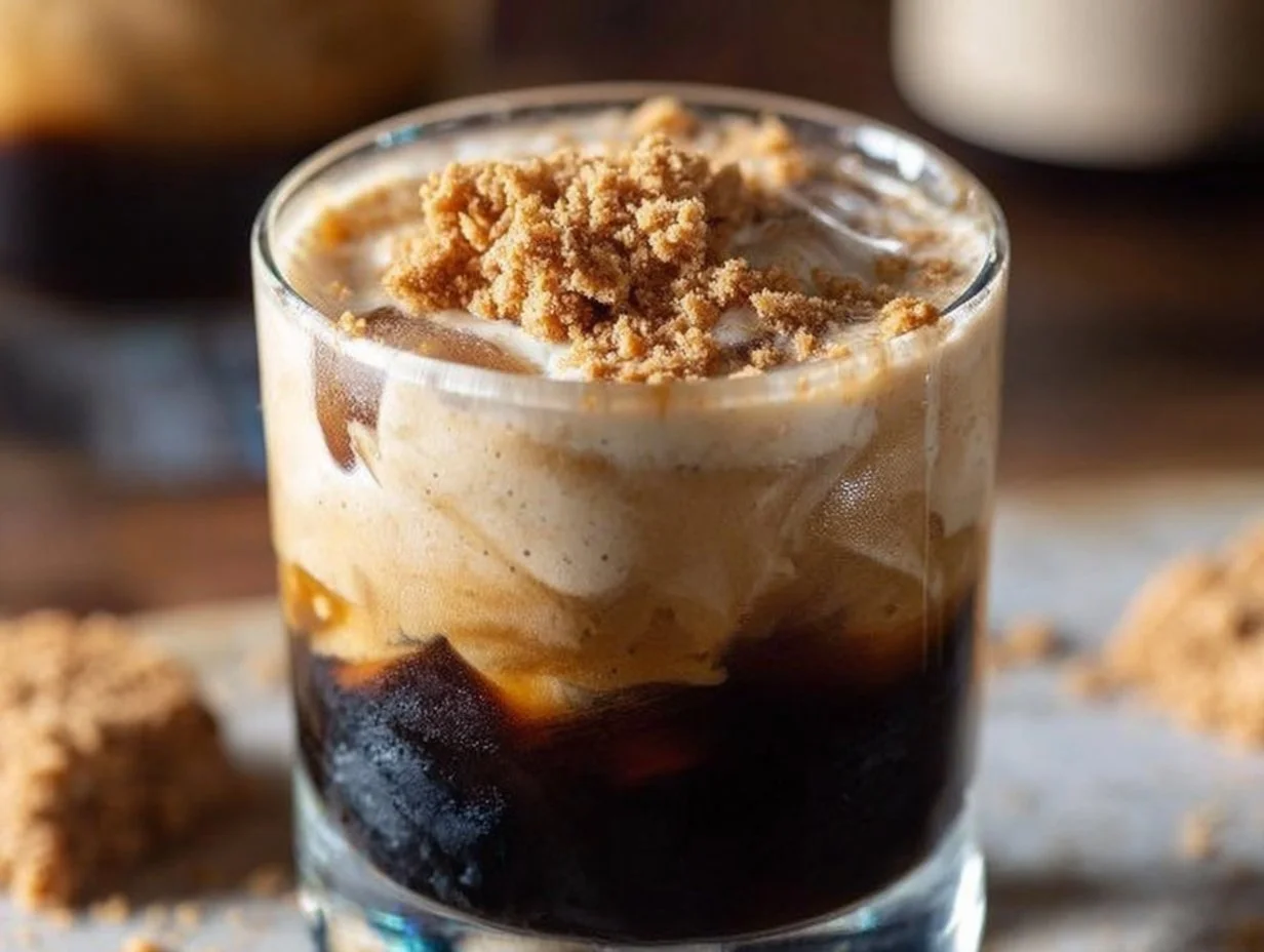 Oatmeal Cookie Cold Brew coffee with a cookie garnish