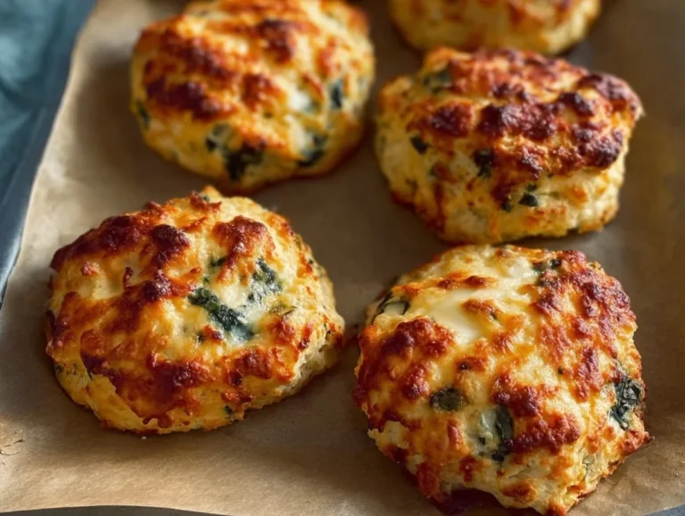 Savory egg biscuits fresh out of the oven, golden and flaky.