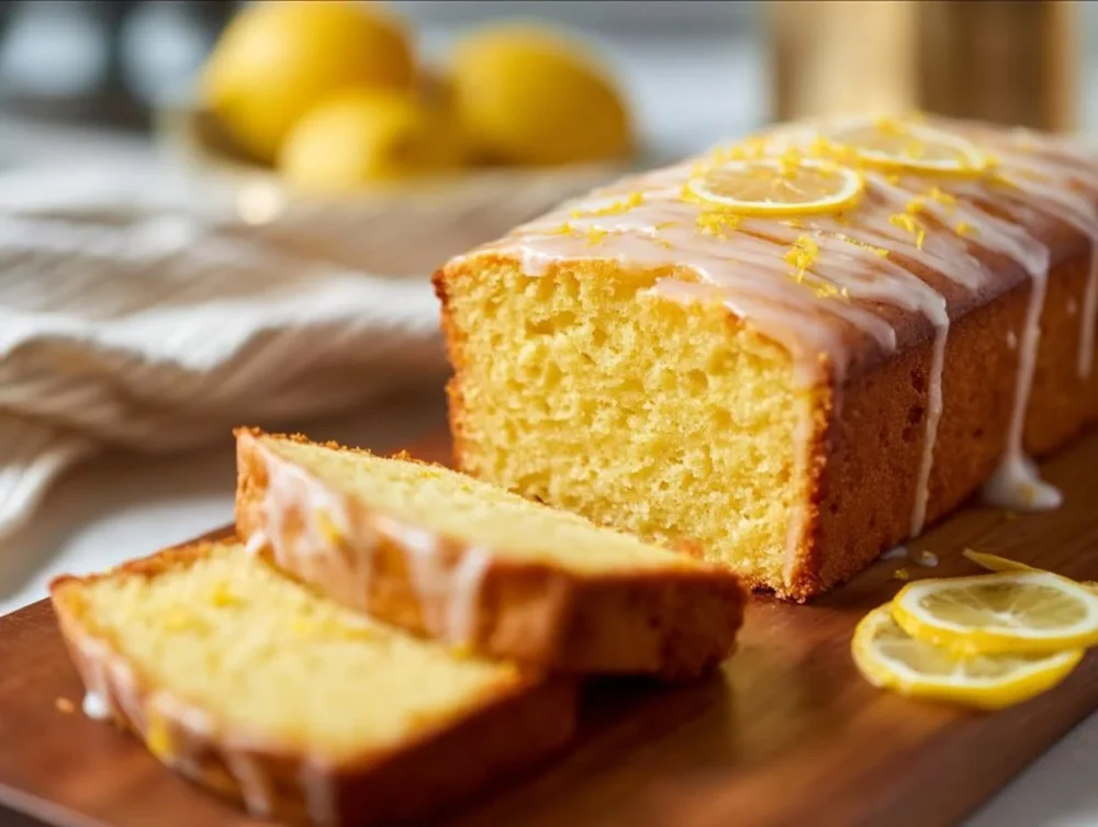 Delicious Keto Lemon Loaf with bright lemon glaze and low-carb ingredients