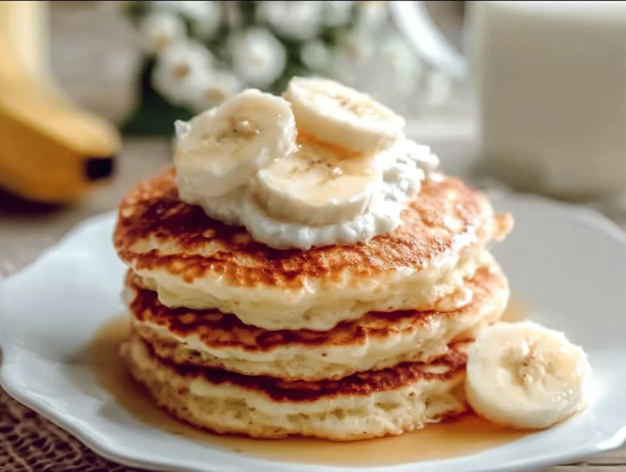 Banana Cottage Cheese Pancakes