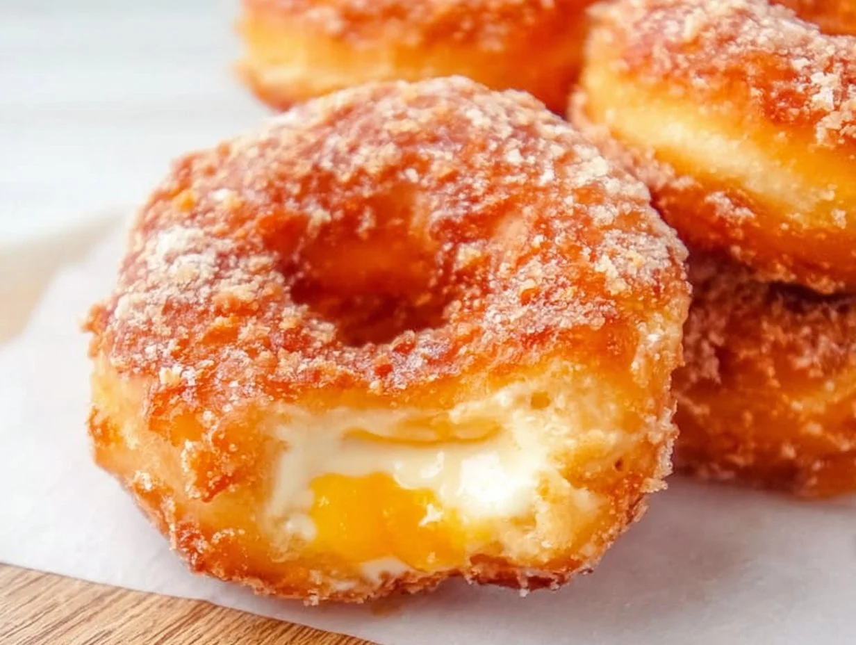 Classic Peach Cobbler Cheesecake Donuts
